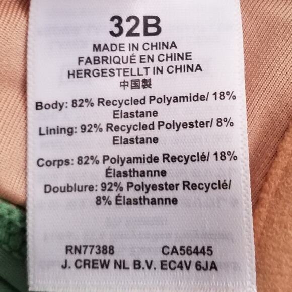 J.Crew Green Balconette Bikini Top NWT 32B Underwire Adjustable Straps - Picture 6 of 8